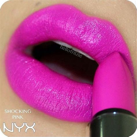 shocking pink lipstick